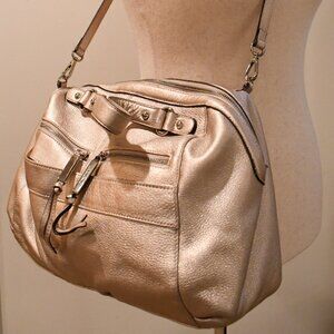 Beautiful & Rare B. Makowsky Rose Gold Leather Purse with Dust Cover
